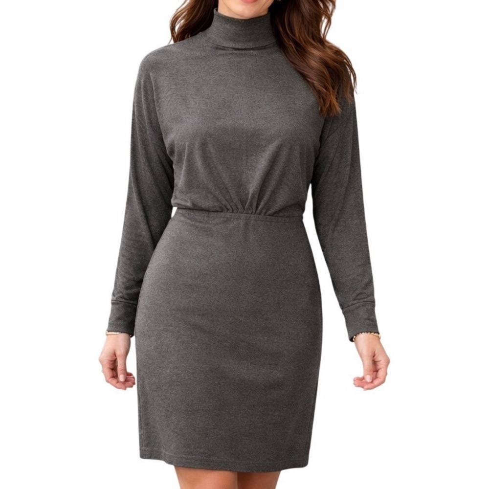 Nicole Miller Collection Mock Neck Long Sleeve Sweater Midi Dress Size Small NWT